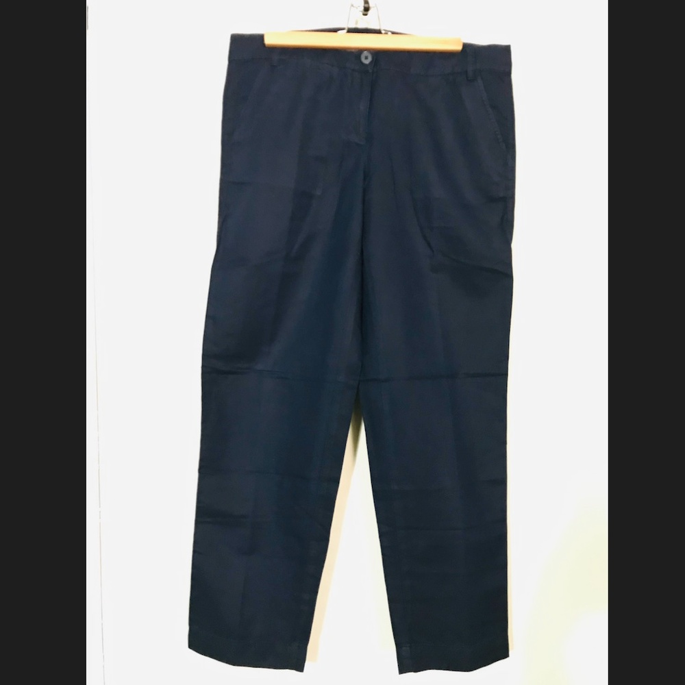 LOFT women dark blue straight leg thin pants size 8